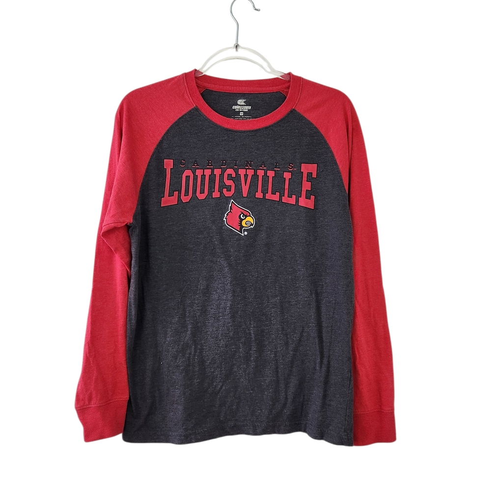 Colosseum University of Louisville Women Long Sleeve Tee MEDIUM - Red and Black